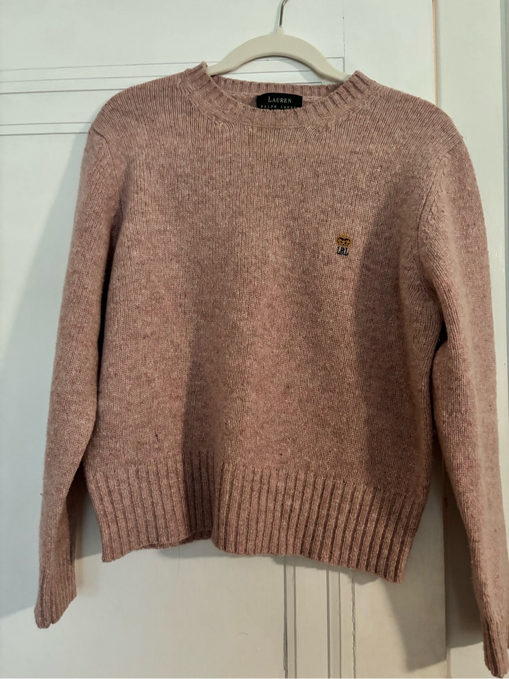 Lauren Ralph Lauren Blush Crewneck Sweater with Crest